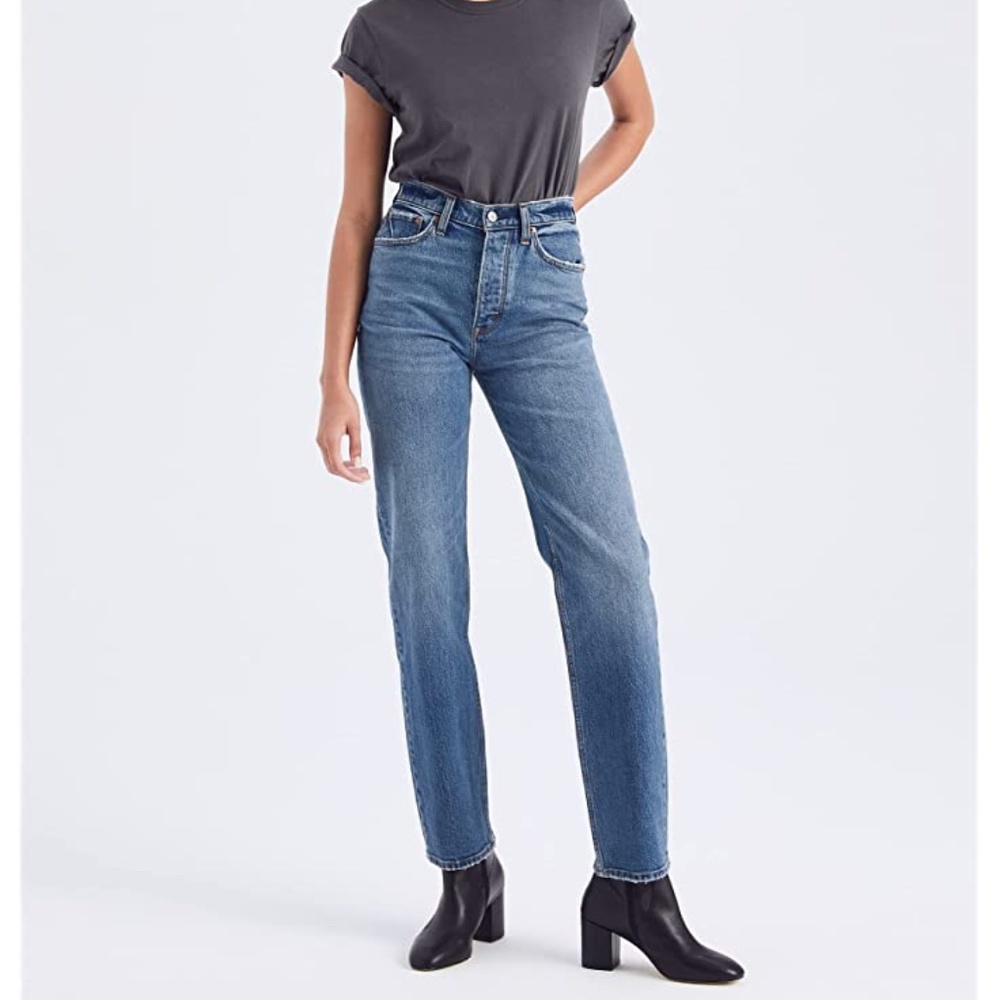 Abercrombie Curve Love High Rise Dad Jeans Medium Wash 28S Short Petite